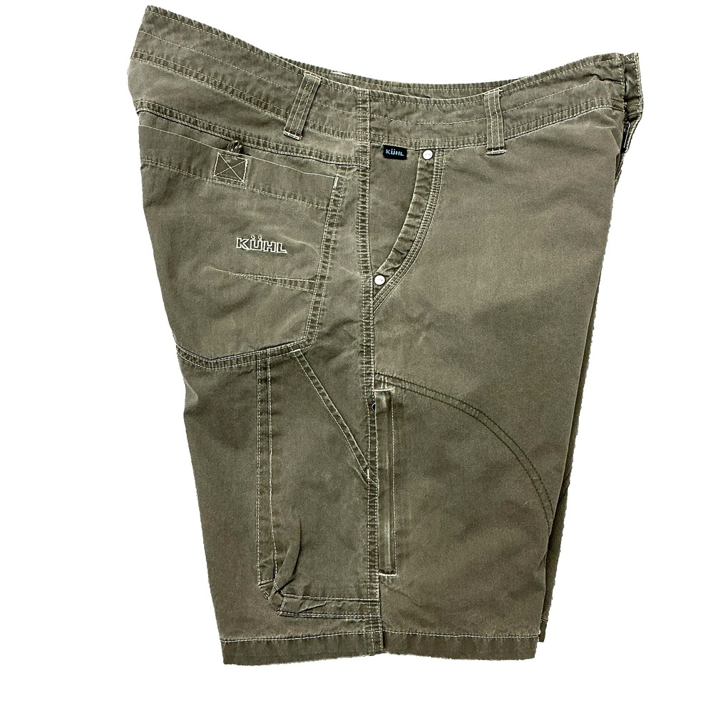 KUHL Ramblr Shorts Mens sz 35 Driftwood Vintage Patina Dye Stretch Cargo Hiking